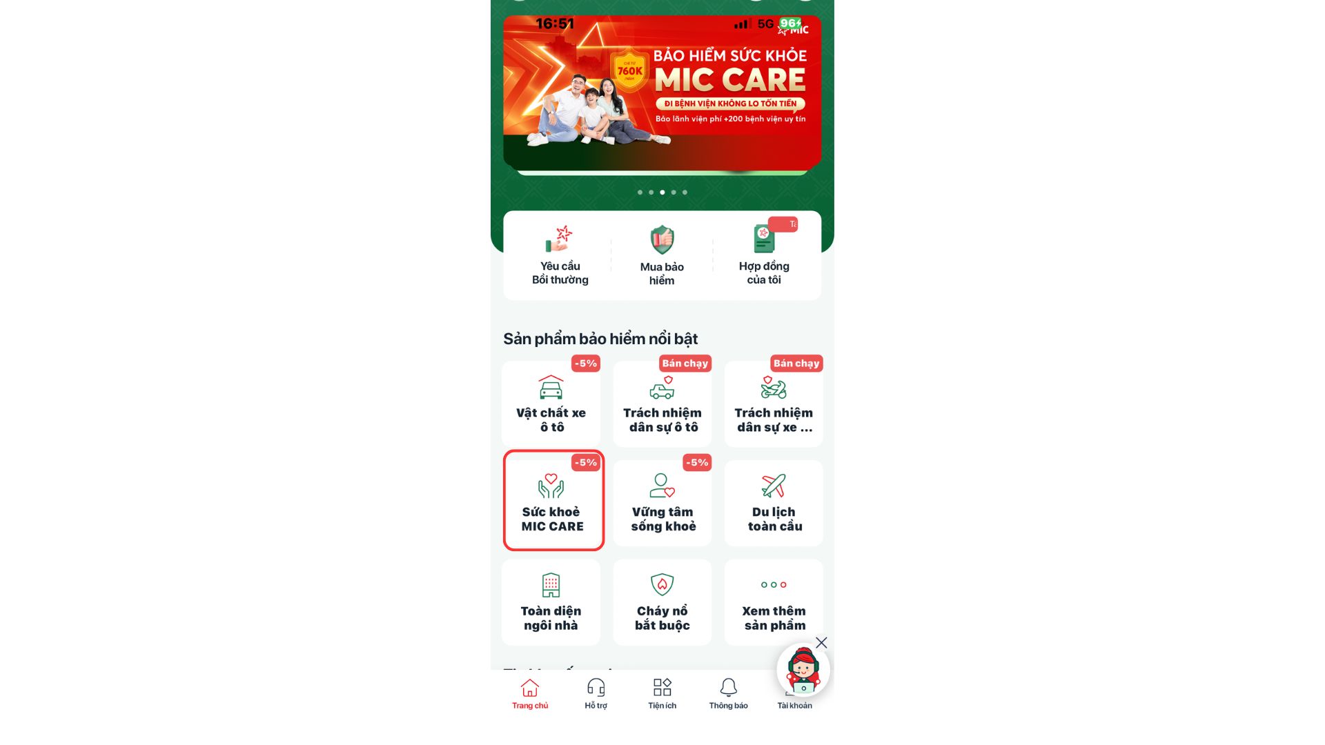 Bảo hiểm sức khỏe MIC Care
